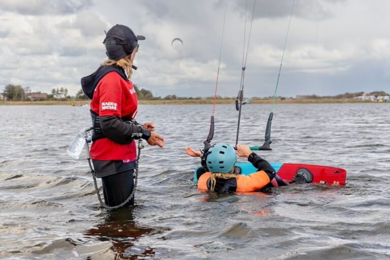 Wasserstart Kitesrufen Kiten Lernen Mit Magicwaters Ringkobing Fjord Einsteigerkurs